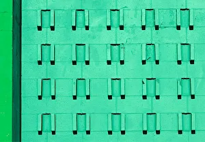Images Dated 25th April 2019: Lime Green Studded Wall