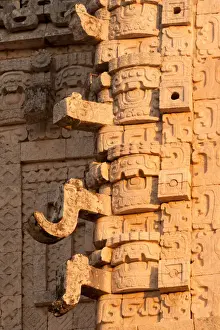 Limestone carvings in Uxmal, Yucatan, Mexico