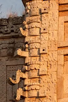 Limestone carvings in Uxmal, Yucatan, Mexico