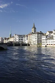 Flows Prints: Limmatquai in the town centre, Zurich, Switzerland, Europe