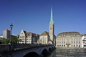 Flows Prints: Limmatquai in the town centre, Zurich, Switzerland, Europe