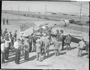 Lincoln Ellsworth and Bernt Balchen Inspecting Plane