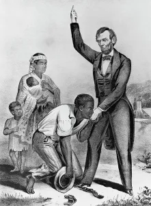 Abraham Lincoln (1809-1865) Prints: Lincoln Liberating Slaves