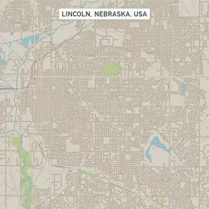 Images Dated 14th July 2018: Lincoln Nebraska US City Street Map