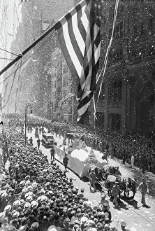 Lindbergh Floats Moving Down Broadway