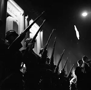 A053371 Prints: A Line Of Military Officers At The DNC In 68