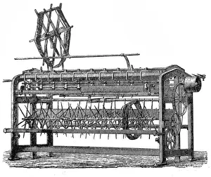 Textile Prints: Linen industry textile weaving machine