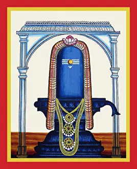 Lotus Prints: A linga enshrined in a temple