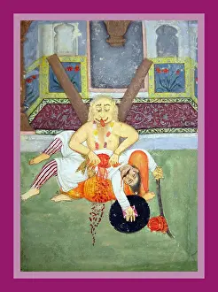 Lion Prints: The lion avatar Narasimha