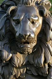 Images Dated 19th August 2014: Lion figure at Holstentorplatz square, Lubeck, Schleswig-Holstein, Germany