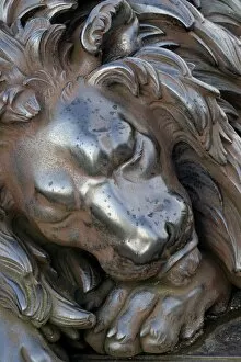 Images Dated 19th August 2014: Lion figure at Holstentorplatz square, Lubeck, Schleswig-Holstein, Germany