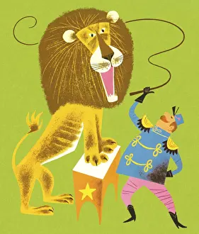 Perform Prints: Lion Tamer and Lion