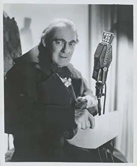 Lionel Barrymoore at CBS Microphone
