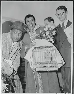 Dusseldorf Prints: Lionel Hampton and Band Members Posing with a Parrot