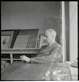 Lionel Trilling Sitting at Desk