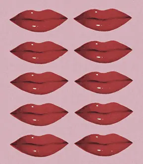 Valentines Day Prints: Lip Pattern