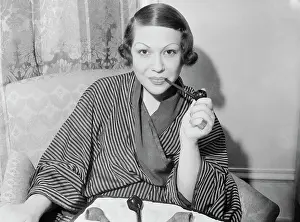 Lisbeth Von Krausz Smoking a Pipe