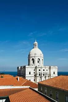 Roof Tile Collection: Lisbon cityscape with Church of Santa Engracia on a sunny day, Portugal