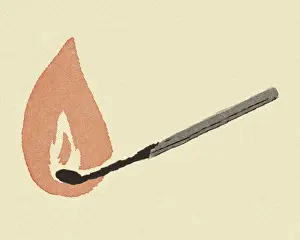 Matchstick Prints: Lit Match