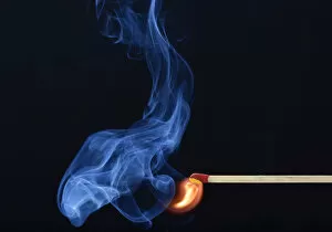 Images Dated 31st December 2012: Lit matchstick with a flame and smoke, Germany