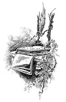 Ribbon Sewing Item Prints: Literature emblem