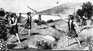 Kilt Prints: Lithgraph, Early Scots Play Golf