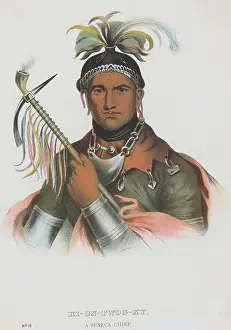 Lithograph by Bass Otis After Cornplanter, Kiontwogky, or Handsome Lake by F. Bartoli