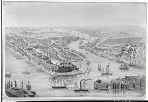 Lithograph of Three Boroughs of New York