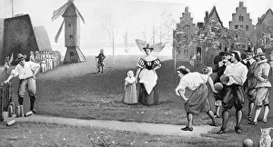 Sporting Prints: Lithograph Of Bowling At Bowling Green