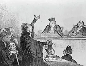Courthouse Prints: Lithograph Of Court Room Scene