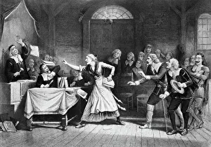 Salem Prints: Lithograph by George H. Walker After The Witch Number 3 by J.E. Baker