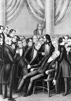 Currier And Ives Prints: Lithograph Of John Q. Adams Dying