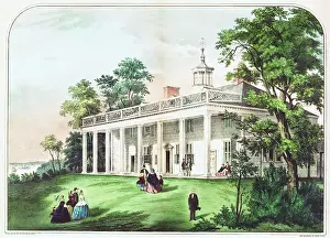 Mount Vernon Prints: Lithograph of Mount Vernon by Currier & Ives
