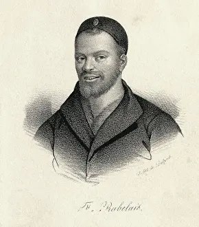 Lithograph Portrait of Francois Rabelais