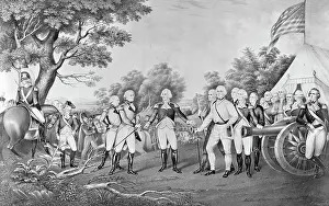 Saratoga Prints: Lithograph of The Surrender of General Burgoyne by Currier and Ives