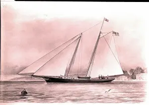 Racing Prints: Lithograph of Yacht America