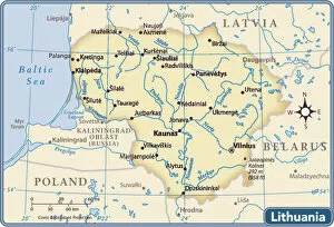 Images Dated 12th November 2017: Lithuania country map