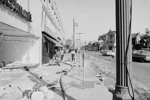 Storefront Prints: Littered Streets in Detroit after Riots