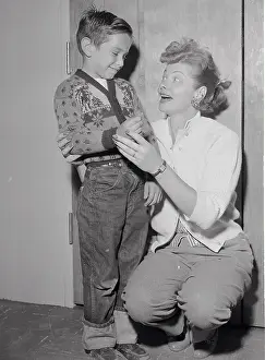 Little Boy Giving Donation to Lucille Ball