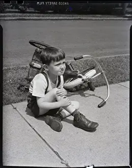 Injury Prints: Little Boy with Overturned Tricycle and Skinned Knee