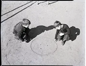 Marbles Prints: Little Boys Playing Marbles