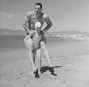 Nonconformity Prints: Little Girl Carries Bodybuilder Piggyback