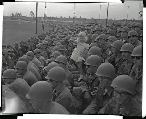 Surreal Prints: Little Girl Being Hoisted Above Group of ROTC Members