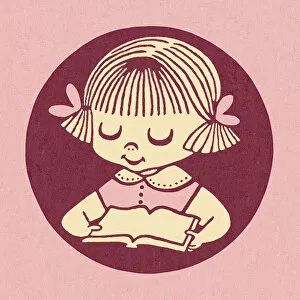 Illustration And Painti Gallery: Little Girl Reading