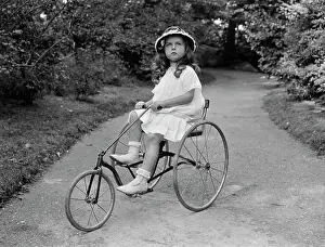 Tricycle Prints: Little Girl Riding Tricycle