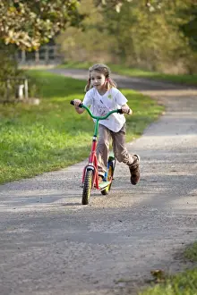 Vehicle Prints: Little girl on a scooter