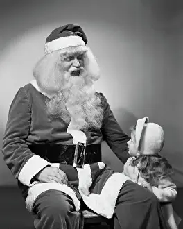 Little Girl Visits Santa Claus