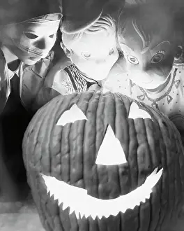 Halloween Prints: Little Goblins Around a Jack-O-Lantern