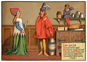 Little Jack Jelf was Put on the Shelf - Victorian nursery rhyme illustration