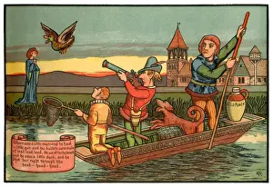 Riverbank Prints: There Was a Little Man and He Had a Little Gun - Victorian nursery rhyme illustration
